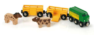 Brio World 33404 - Farm Train | 5-Piece Wooden Toy Train Set For Kids | Ideal For Ages 3 & Up | Certified Sustainable Materials
