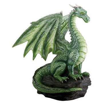 Summit Collection Green Dragon On Rock Fantasy Figurine