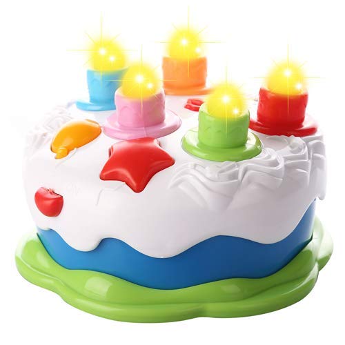 Love&Mini Birthday Cake Toys - First Birthday Cake Toy with LED Lighting, Music and Sonds, Great Baby Musical Toys for 1 2 3 4 Y
