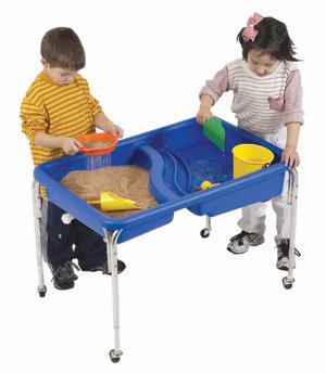 Children'S Factory Neptune Sensory Table-18 H, Double Basin-18 H, Blue