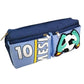 CLICKETY CLACK Tripple Zipper Soccer Player Football Design Pencil Pen Case/Sports Theme Stationery Pouch for Kids/Multiutility 
