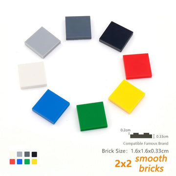 Classic Tiles Block Bulk, Brown Tiles 2X2, Building Tiles Flat 100 Piece, Compatible With Lego Parts And Pieces: 2X2 Brown Tiles(Color:Brown)
