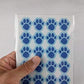 Sahm Blue Paw Print Stickers - 120 Dog Cat Animal Paws 1 Inch Small For Boy Or Girl - Great For Birthday Party Favors - Clues -
