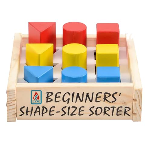 Tinny Educational Aids Wooden BeginnerS Shape Size Sorter, NonToxic EcoFriendly Wood Enhances Grip And Early Learning | Hand