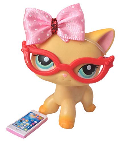 Pet Shop Lps Pink Bow Glasses Phone Accessories Lot - Cat Not Included