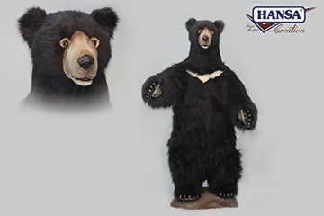 Hansa 6607 Black Bear Upright Plush Toy - 60 In.