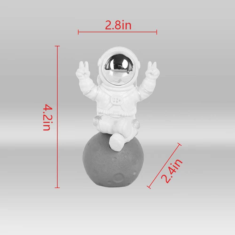 Ecacon Figurine Astronaut Statue Spaceman D  Cor,Desktop & Tabletop Decorative Cute Mini Space Figure Ornament,Cake Toppers Deco