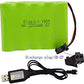 Blomiky 6V 2200mAh Ni-MH 5 AA Rechargeable Battery Pack with SM-2P Black 2 Pin Connector Plug and USB Charger Cable for RC Truck