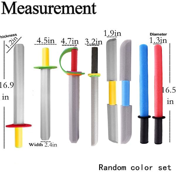 Foam decorative replica blades for Kids - 17 Inch decorative replica blade Foam  Toy 8 Pack - Kids Toy decorative replica blade Pretend Play Toy Set - Foam decorative replica blade Party Supplies Gift Toys for Boys & Girls