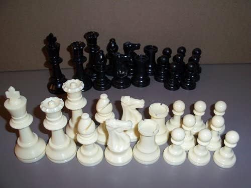 Staunton Tournament Chess Pieces, Triple Weighted With 3.75' King And 2 Extra Queens