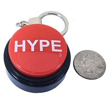HYPE2Go: Keychain Hype Button | Hip Hop Air Horn Sound Effect Button (BATTERIES INCLUDED) Back to School Office Desk Sales Marke