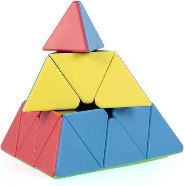 Hawkister Kid Qiyi Pyramid Stickerless Magic Cube Mofangge Qiming Pyramid Stickerless Speed Cube