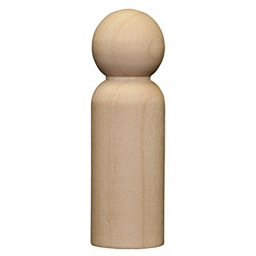 Jumbo Dad | 10 Pack | 3-9/16 inch Unfinished Wood Peg Dolls for Crafting Projects