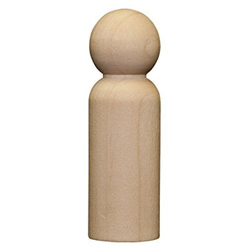 Jumbo Dad | 10 Pack | 3-9/16 inch Unfinished Wood Peg Dolls for Crafting Projects