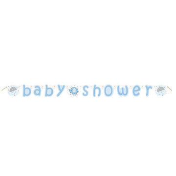 5.24ft Blue Elephant Boy Baby Shower Banner