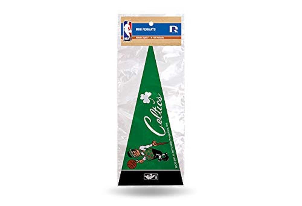 Rico Industries NBA Boston Celtics 8-Piece 4-Inch by 9-Inch Classic Mini Pennant D  cor Set