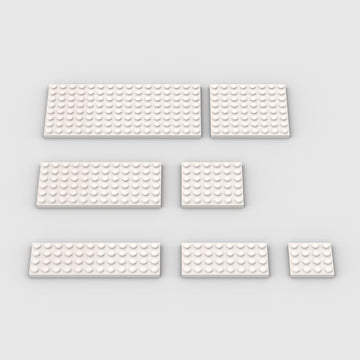 Classic Building Plate Assortment Pack, 50Pcs White Bulk Plates With 7 Size Building Plate Base Plate, Compatible With Lego Part