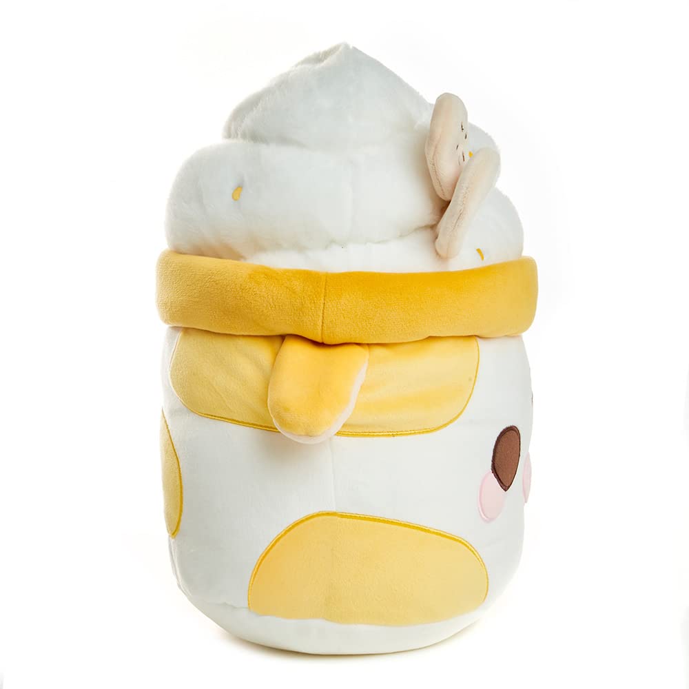 Cuddle Barn PlushGoals - Banana Mooshake Super Soft Cute Kawaii Cow Dessert Drink Collectible Stuffed Animal Plush Toy, 10 inche