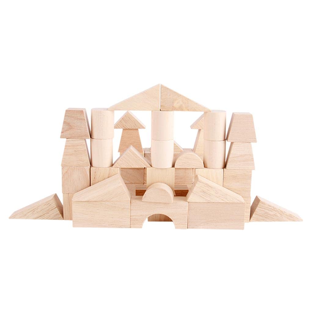 Bnf Wooden Building Blocks Shape Recognition Early Learning Kids Childrenbaby | Toys For Baby | Developmental Baby Toys50 Pieces