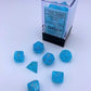 Sky Luminary Mini Dice With Silver Numbers 10Mm (3/8In) Set Of 7 Chessex
