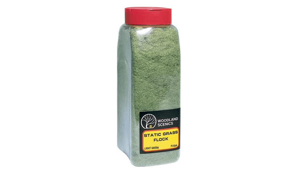 Woodland Scenics Static Grass Flock Shaker, Light Green/50 Cu. In.