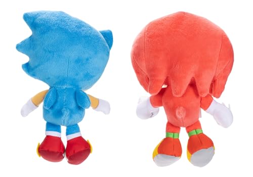 Sonic The Hedgehog 9'' Plush 2-Pack, Sonic & Knuckles Collectible Stuffed Toy