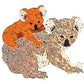 Jillson & Roberts Prismatic Stickers Bulk Roll, Koala Bear & Baby (100 Repeats)