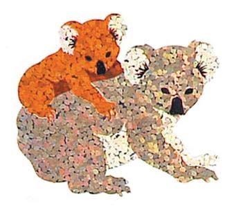 Jillson & Roberts Prismatic Stickers Bulk Roll, Koala Bear & Baby (100 Repeats)