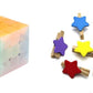 ManaBee 3x3 Jelly Edition Speedcube Puzzle Cube with Wooden Star Shape ClipsSet of 10 with Rope for Hanging Photos, Notes, Craf