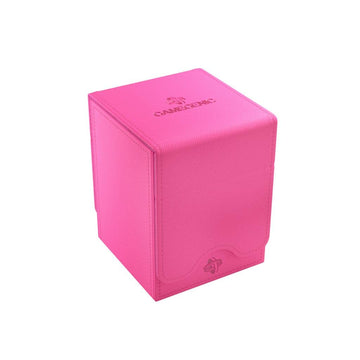 Gamegenic Squire 100+ Xl Convertible Deck Box | Card Storage Box With Removable Cover Clips | Holds 100 Double-Sleeved Cards In Extra Thick Inner Card Sleeves | Pink Color | Made (Ggs20103Ml)