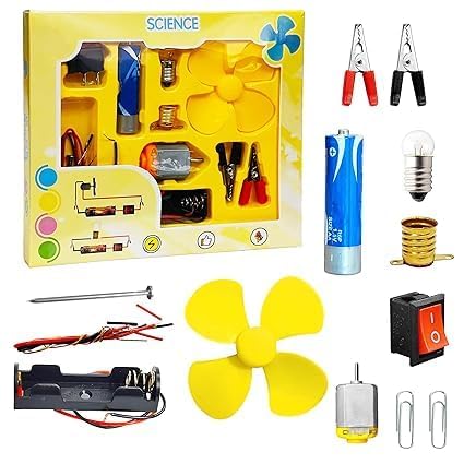 Educational Electric Bulb And Fan Circuit Toy Set For Kids  Diy Science Experiment Kit With Motor Fan, Light Bulb, Switch, Wire