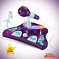 Little Pretender Kids Karaoke Machine With 2 Microphones And Adjustable Stand, Music Sing Along With Flashing Stage Lights And Pedals For Fun Musical Effects