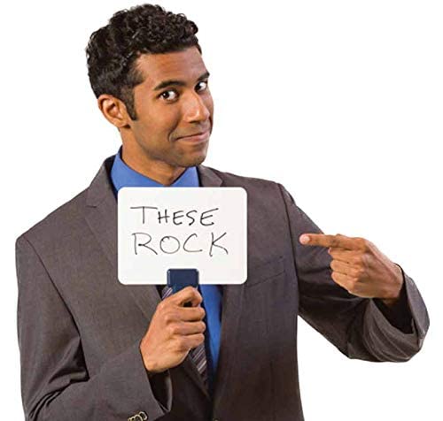 Trainers Warehouse Classroom Set of 12 Dry-Erase White Quick Response Boards | Super-Sturdy Dry-Erase, Two-Sided Answer Paddles