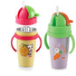 Zerya Gravity 2Pc Inner Stainless Steel Outer Plastic 360Ml BpaFree Cute Animal Design Baby Sipper Kids Water Bottle With Straw