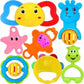 Cable World Infant Colourful Plastic Non Toxic Set Of 7 Attractive Rattles And Teathers Toys For New Borns, Kids, Boys And Girls