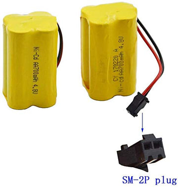 Blomiky 2 Cuboid 4.8V 700mAH AA NiCd Rechargeable Battery SM-2P Connector for HY800 F1 F3 RC Boat and RC Bus RC School Bus F1 Ba