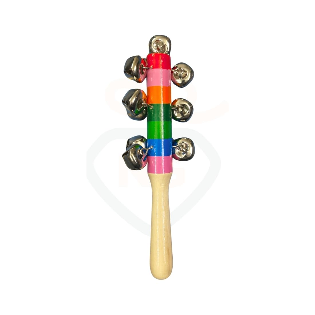 Wooden Baby Jhunjhuna Rattle Toy for Kids | Colorful Bell Stick Toy | Safe NonToxic Wooden Rattle | Sound Toy for Infants & Tod