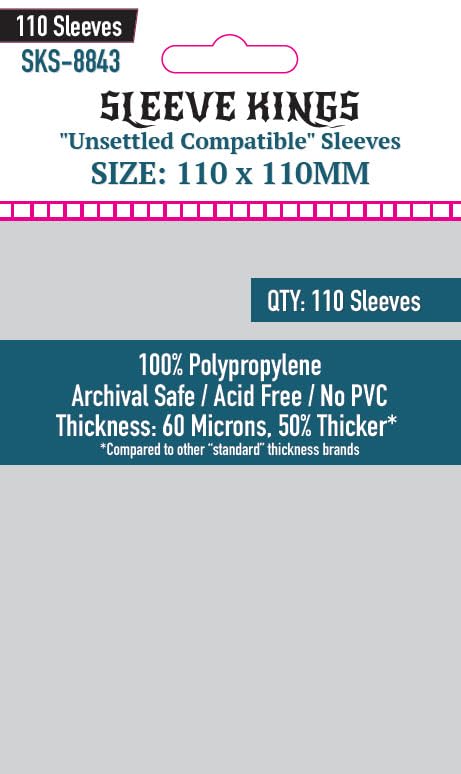 'Unsettled Compatible'' Sleeves (110 X 110 Mm) -110 Pack, 60 Microns