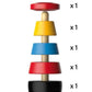 Brio Stacking Clown - 9 Piece Wooden Toy for Kids Ages 1+ - Multicolor - Model 30120