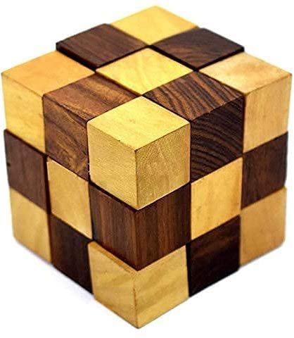 STUFFCOLLECTION Wooden Toys Snake Cube Toys Increase Brain Power Game Dice Mix Puzzle for Kids