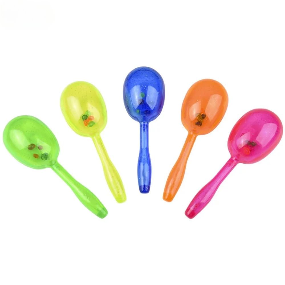 Rhode Island Novelty 5 Inch Glitter Maracas, 12 Sets per Order