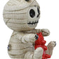 Ebros Egyptian Furrybones Mummy Sarcophagus With Red Teddy Bear And Creepy Spiders Figurine Small 2.75 Inch Tall Furry Bones Skeleton Decor Statue Gods And Goddesses Of Egypt