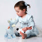 Ebba Loppy Giraffe Plush Stuffed Animal With Rattle For Baby (Blue)