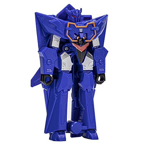 Transformers Toys Earthspark 1-Step Flip Changer Soundwave 4-Inch Action Figure, Robot Toys For Ages 6 And Up