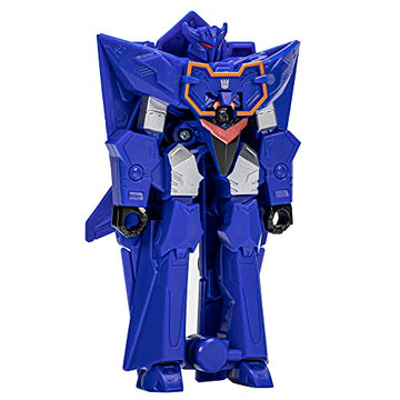 Transformers Toys Earthspark 1-Step Flip Changer Soundwave 4-Inch Action Figure, Robot Toys For Ages 6 And Up