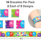 Teacher Created Resources Happy Birthday Balloons Slap Bracelets, Pack Of 10