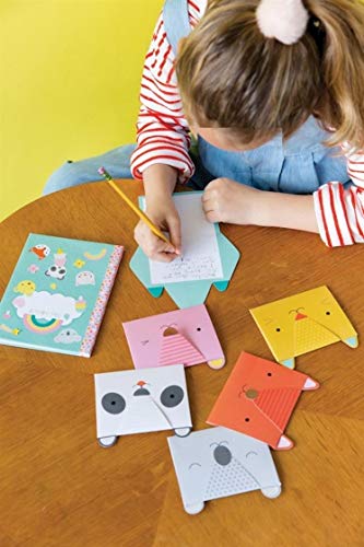 Petit Collage DIY Arts and Crafts Kit, Stationery Design - Craft Kit for Kids Includes 12 Animal Notecards, 1 Blank Journal, 2 S
