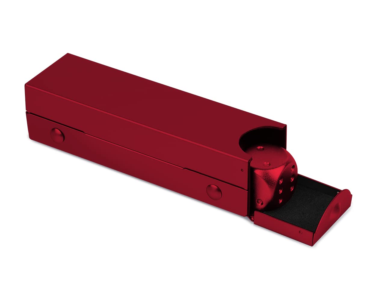 DS.DISTINCTIVE STYLE Aluminum Alloy Dice 5 Pieces 16mm Portable Metal Dices with Case 6 Sided Dice for Party Game (Red Rectangle