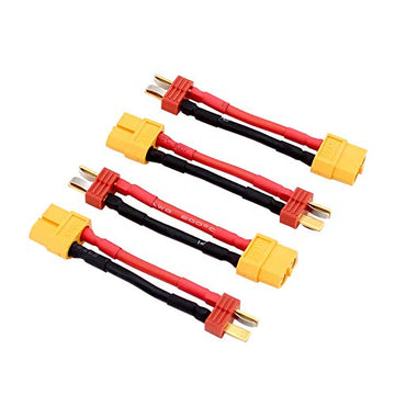 4pcs Deans T-Plug Male to XT60 Female Connector Lead Adapter Cable 14awg 5cm for RC Lipo(BDHI-63)