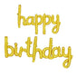Beishida Gold Happy Birthday Balloons Banner,16 Inch Mylar Foil Birthday Letters Balloons Sign Reusable Ecofriendly For Birthday